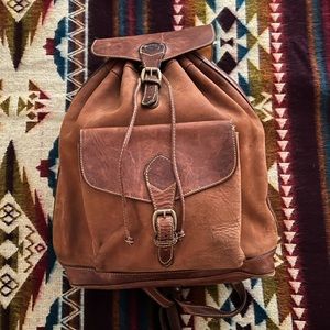 Vintage timberland bucket backpack - leather